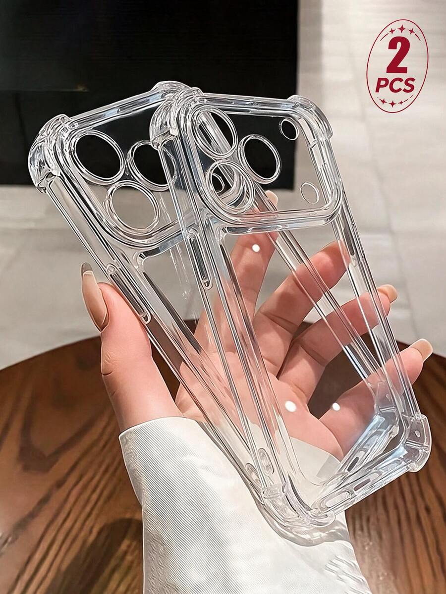 2件裝透明手機殼,吸震氣墊四角設計,全鏡頭保護,高透明彈性 TPU 材質,適用於 iPhone 18 Pro Max/18 Pro/17 Pro Max/17 Pro/17 Air/17/16 Pro Max/16/15 Pro Max/15/14/13/12/11 系列 - 透明2 - 查看 1