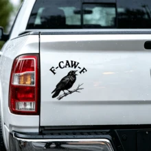 1pc Humorous Black Crow "F-CAW-F" Vinyl Sticker - 6 Inch Car Sticker, Suitable For Vehicles, Trucks And Accessories, Motorcycles, Helmets, Laptops, Walls, Windows, Humorous Bird Sticker, Vehicle Decoration | Humorous Sticker | Home Sticker, Funny Sticker, Motorcycle Sticker - A - View 2