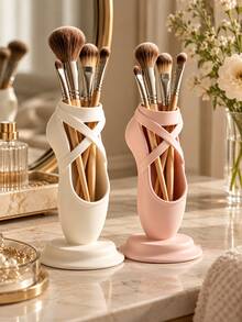 1Pc Ballet Shoe Shape Multi-Function Storage Box, 3D Printed Cute Pen Holder Cosmetic Organizer Vase, Creative Desktop Stationery Makeup Brush Container For Dance Studio Bedroom Vanity Office, Aesthetic Room Decor, Ballet Lover Gift,Room Decor - Multicolor - View 6