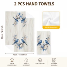 Bộ 2 món trang trí đế trắng họa tiết chim xanh và hoa, phù hợp cho nhà bếp, phòng tắm, nhà vệ sinh, trang trí nhà mùa đông, quà tặng Giáng Sinh - Nhiều màu - Xem 7