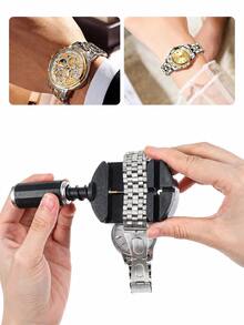 1PC Watch Band Remover Tool, Watch Chain Link Removal Tool, Watch Band Adjustment Pin Remover, Metal Watch Chain Shortener, Watch Pin Removal And Installation Tool, Wristwatch Band Length Adjustment Repair Tool, Home Watch Repair Accessory - Black - View 3