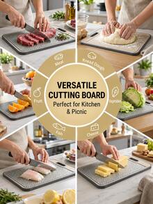 3-In-1 Kitchen Cutting Board, Large 16*11 Inch Double-Sided Chopping Board With Built-In Juice Groove And Grinding Area, Easy To Clean - View 10