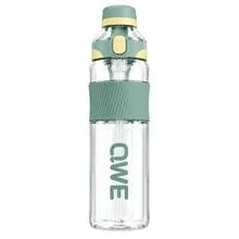 QWE Tritan Sports Water Bottle 600ML Tritan Body PP Lid Straw Heat-Resistant Portable Travel Straw Water Bottle - Green - View 7