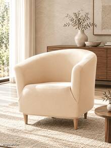 Solid Color Stretch Barrel Accent Chair Cover, Soft Milk Silk Tub Chair Slipcover, Elastic Removable Washable Armchair Furniture Protector For Home Living Room Decoration - Multicolor - View 7