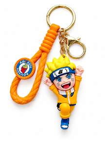 Miniso Gantungan Kunci Karakter Naruto Uzumaki dengan Pose Berlari, Tali Kepang Oranye, dan Klip Emas, Cocok untuk Ransel, Tas Tangan, Kunci, Hadiah Ulang Tahun dan Natal - Oranye - View 5