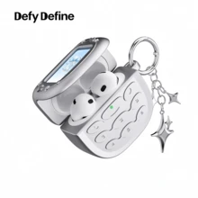Apple Earphone Case Y2K Retro Flip Phone Style Earphone Box, Compatible With Multiple Apple Models, Christmas Wish Star Limited Edition, Interchangeable Card Design, Earphone Protective Cover With Star Keychain, Gift Box Packaging, Christmas Gift, Christmas Present, DIY Sticker - View 6