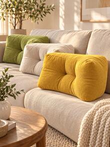 1pc Ergonomic Back Pillow, Soft Lumbar Support Cushion For Adults, Soft Chair Back Cushion, Suitable For Reading And Relaxing, Bedroom And Living Room Chair Use, Comfortable Home Office Chair Accessory - Multicolor - View 2