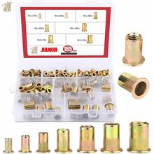 Bộ 210/165/100 chiếc đai ốc tán thép carbon đầu bằng M3 M4 M5 M6 M8 M10 M12, linh kiện phần cứng đóng hộp - 165 cái - Xem 5