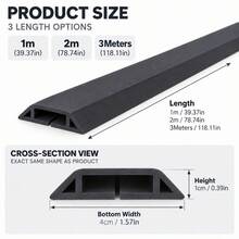 1pc 1/2/3 Meters Self-Adhesive PVC Floor Cable Protector, Flexible Cable Management Sleeve, Suitable For Home Office Cable Organization - A - View 3