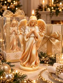 Praying Angel Statue Silicone Mold, 3D Winged Angel Statue Candle Making Mold, DIY Epoxy Resin Plaster Soap Casting Mold, Christmas Religious Desktop Decor Craft Supplies - Praying Angel Statue Silicone Mold - View 3