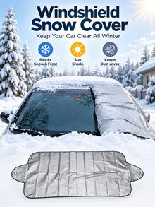 YAIUZGOO Universal Car Windshield Cover For Snow & Frost Protection, Foldable Front Window Snow Cover With Side Flaps, Dual Layer Sun Shade, Weather Resistant Auto Windshield Protector For Winter Ice Rain Dust Blocking, All Season Car Accessories - 200*70CM - View 6