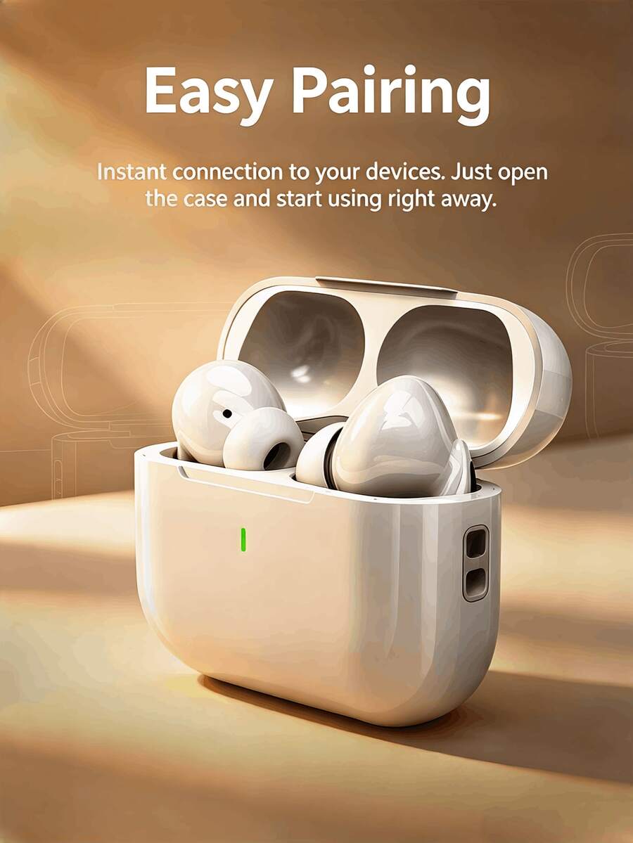 Earbud Bluetooth Nirkabel Sejati TWS, Headphone Stereo HiFi, Earbud Olahraga Peredam Kebisingan dengan Mikrofon, Kompatibel dengan Smartphone - MultiWarna - View 1