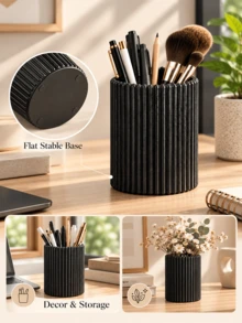 Striped Pen Holder, Easy-To-Use High-End Desktop Organizer, Modern Office Stationery Storage, Suitable For Storing Pens, Scissors, Rulers, Makeup Brushes, Office Supplies And Dorm Desk Decor, Fashionable And Practical, Keeps Organized And Tidy - Multicolor - View 4