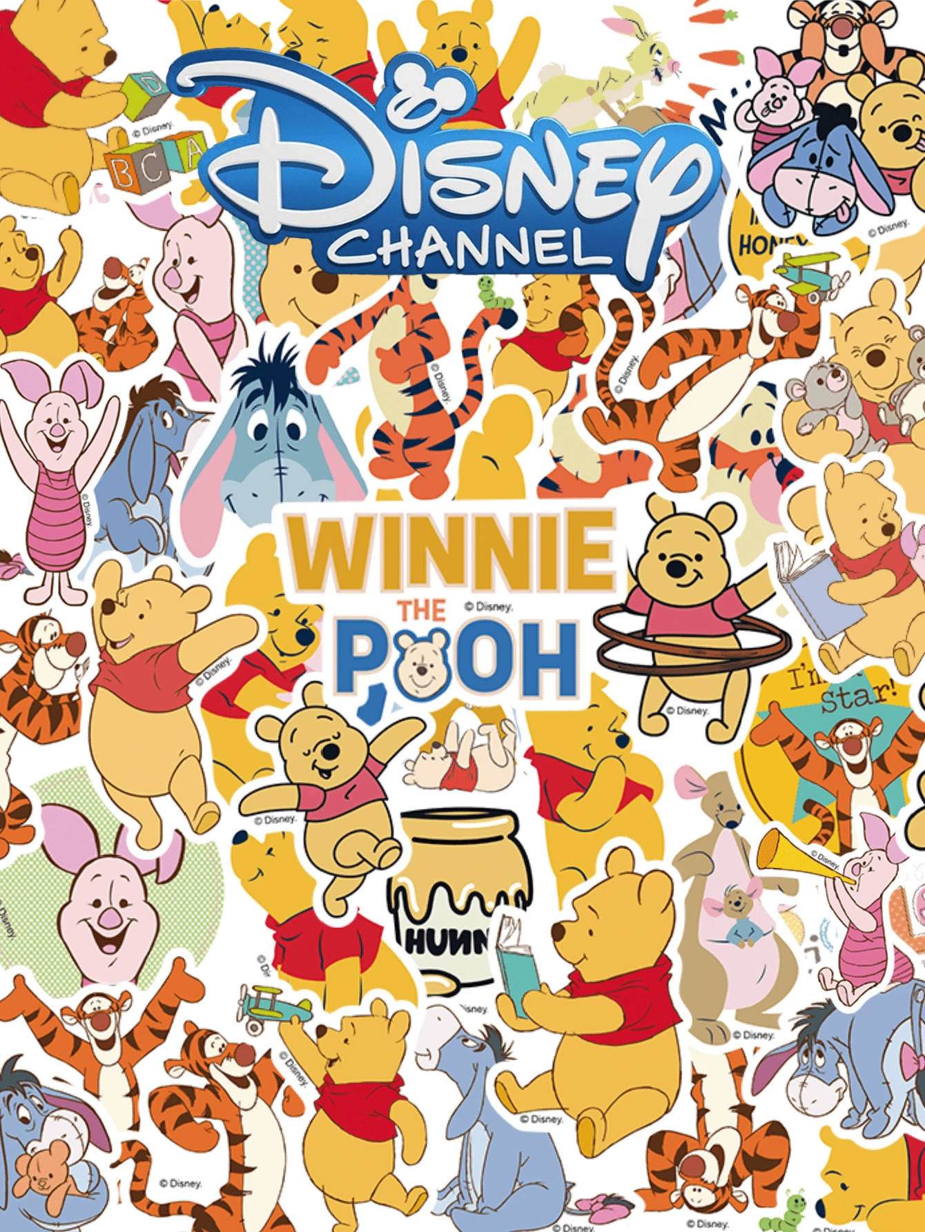 50pcs Disney Winnie The Pooh Stickers , Official Cartoon Vinyl Decals For Scrapbooking Journaling Card Making, Cute Decals For Planner Notebook Calendar Pencil Case, Teacher Classroom Prize Box, Students Holiday Gift - Multicolor - View 1