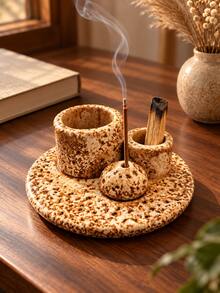 Incense Stick Holder, Multi-Functional Handmade Incense Burner, Suitable For Palo Santo And Sage Incense Sticks, Burning Use, With Ash Tray, Suitable For Meditation And Yoga Room - 1PC - View 7