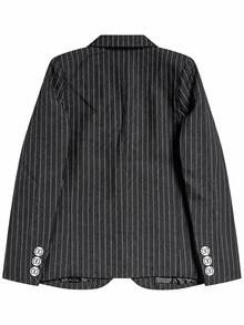 青少年男孩正式西裝套裝 秋冬款 1歲生日西裝 童裝正式服飾 3件套 條紋西裝外套 + 長褲 + 領帶 - 黑色 - 查看 9