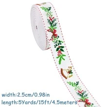 Christmas Ribbon With Santa Traditional Red Green Plaid Xmas Tree Merry Christmas Elk Reindeer Snowflake Bow Bear Mistletoe Pattern For Gift Wrapping Bow Wreath DIY Craft Festive Holiday Home Decor Baking Supply - Multicolor - View 20