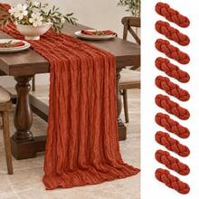 10 Pack Terracotta Cheesecloth Table Runner, Soft Sheer Gauze Fabric, Boho Rustic Table Decor For Wedding Reception, Bridal Shower, Baby Shower, Birthday Party, Thanksgiving, Holiday Events, Farmhouse Dining Table, Table Centerpiece And Home Decor - Multicolor - View 16