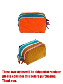 Dopamine Style Color Block Toiletry Bag, Multi-Compartment Design, Portable Travel Toiletry Storage Bag - Multicolor - View 15
