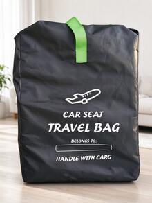 1pc Airplane Travel Car Seat Storage Bag, Boarding & Check-In Stroller Organizer Bag, Universal Waterproof Baby Carrier Dust Cover Storage Bag - Black - View 3