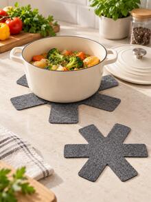 21pcs/9pcs/1pc Hexagonal Felt Heat Insulation Pads, Non-Stick Felt Pot Mats, Scratch-Resistant Heat-Resistant Pot Insulation Pads, Coasters, Anti-Dirt Anti-Slip Placemats, Reusable, Suitable For Kitchen Storage And Organization, Household Kitchen Pot, Bowl, Plate And Other Tableware Classification And Stacking, Dining Table Heat Insulation And Anti-Stain (26/35/38cm, 1mm Thickness) - View 3