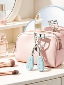 Star-Shaped Embossed Handle Eyelash Curler, Portable Metal Eyelash Curler, Cute Macaron Color Women's Makeup Eyelash Curler Tool - Multicolor - View 12