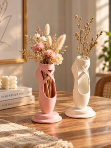 1Pc Ballet Shoe Shape Multi-Function Storage Box, 3D Printed Cute Pen Holder Cosmetic Organizer Vase, Creative Desktop Stationery Makeup Brush Container For Dance Studio Bedroom Vanity Office, Aesthetic Room Decor, Ballet Lover Gift,Room Decor - Multicolor - View 7