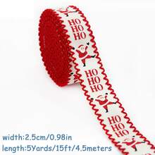 Christmas Ribbon With Santa Traditional Red Green Plaid Xmas Tree Merry Christmas Elk Reindeer Snowflake Bow Bear Mistletoe Pattern For Gift Wrapping Bow Wreath DIY Craft Festive Holiday Home Decor Baking Supply - Multicolor - View 13