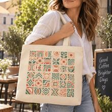 Premium Mid-Century Modern Geometric Stencil, 11.8in Large Reusable Painting Template With Abstract Arches, Circles, Waves And Maze Patterns For Wall, Fabric, Canvas, Furniture And Home Decor - White - View 4