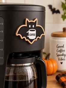 1pc Halloween Bat Coffee Sticker Decorative Wall Decal Cute Gothic Black Bat Shape Rustic Style Coffee Bar Kitchen Cabinet Decoration For Fall Holiday Party Home Office Seasonal Spooky Decor - Style 9 - View 3