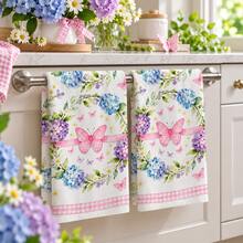 2pcs Spring Butterfly Wreath Farmhouse Style, Suitable For Kitchen Bathroom Toilet Holiday Kitchen Decor, Winter Home Decoration, Christmas Gift Set - Multicolor - View 5