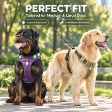 Anti-Pull Dog Harness, Heavy Duty 1680D Oxford Fabric Breathable Mesh Reflective Vest With Easy Control Handle And Dual Leash Clips, Adjustable For Medium To Large Dogs - Multicolor - View 6