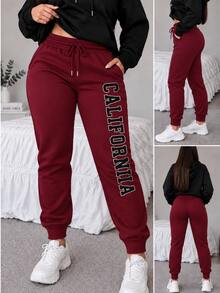 Women Sweatpants - Burgundy - View 1