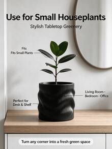 Pot Bunga Artistik Berlipat Melengkung, Eksterior Warna Solid Matte, Pot Tanaman Hias Dalam Ruangan, Dekorasi Lembut untuk Ruangan, Ornamen Tanaman dalam Pot - riak - View 9