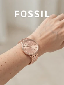Fossil ES3546 Jacqueline Ladies Watch,Rose Gold Steel Band,Quartz Movement Waterproof Crystal Decor Watch - Champagne - View 6
