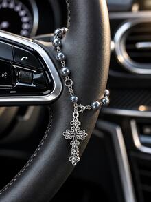 Car Steering Wheel Decorative Pendant, Cross Pendant, Car Interior Decoration, Hanging Steering Wheel Accessory, Religious Style Car Ornament, Vehicle Interior Decorative Pendant, Universal Car Styling Accessory - A - View 11