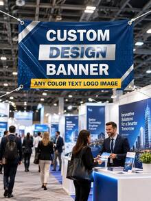 1pc Personalized Vinyl Banner, Custom Text/Logo/Image, Indoor/Outdoor Use, Custom Business Advertising & Birthday Banner, Waterproof Indoor/Outdoor Signage, Full Color Custom Text & Logo, Suitable For Weddings, Birthdays, Holidays, Etc. - Multicolor - View 8