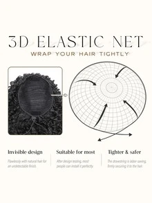 Natural Black Fluffy Straight Ponytail Hair Extension, Suitable For Women, Real Human Hair, Adjustable Drawstring And Clip-In Design - SNatural - View 10