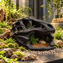 1pc 3D Printed Reptile Hideout, Skull Shaped Reptile Cave Decor, Gecko Snake Lizard Amphibian Hiding House, Terrarium Landscape Ornament - View 3