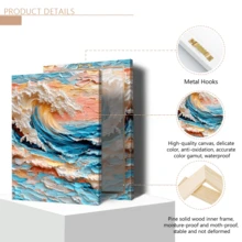 1 Piece 2D Ocean Wave Canvas Wall Art – Ocean Wave Themed Wall Decor – Suitable For Living Room And Bedroom (Optional Frame) - A - View 11