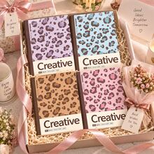 1Set Leopard Print Stationery Set, Soft Cover Notebook With Matching Leopard Pen, Aesthetic Journal Notebook Kit, For Office Work Meeting Notes, Student Class Notes, Daily Diary Writing, School Office Supplies, Back To School Stationery Gift Box - Multicolor - View 7