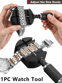 1PC Watch Band Remover Tool, Watch Chain Link Removal Tool, Watch Band Adjustment Pin Remover, Metal Watch Chain Shortener, Watch Pin Removal And Installation Tool, Wristwatch Band Length Adjustment Repair Tool, Home Watch Repair Accessory - Black - View 9