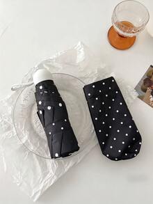Polka Dot Mini Folding Umbrella, Portable Pocket-Sized Travel Umbrella With Capsule Storage Case, Lightweight And Foldable, Suitable For Daily Outdoor Use, Multiple Colors Available - Multicolor - View 16