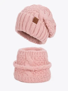 Bộ mũ len và khăn quàng cổ mùa đông, unisex, chống gió và giữ ấm, phù hợp cho thể thao ngoài trời và đạp xe - A - Xem 6