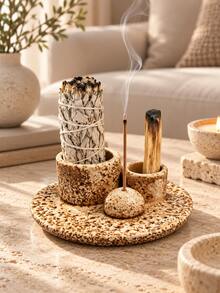 Incense Stick Holder, Multi-Functional Handmade Incense Burner, Suitable For Palo Santo And Sage Incense Sticks, Burning Use, With Ash Tray, Suitable For Meditation And Yoga Room - 1PC - View 8