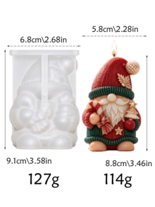 1pc 3D Christmas Gnome Candle Silicone Mold, Multi-Purpose DIY Mold For Aromatherapy Candles, Epoxy Resin, Plaster, Soap, Scented Stone, Holiday Tabletop Decor - Silicone Mold - View 7