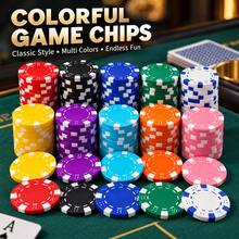 Multicolor ABS Plastic No-Denomination Poker Chips, Classic Casino Style Game Tokens, Stackable Card Game Chips For Texas Hold'em, Blackjack, Mahjong, Party Game Night & Tabletop Entertainment - Multicolor - View 9