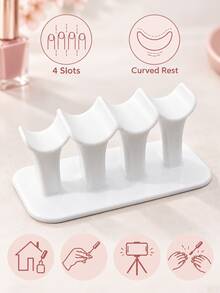 4-Finger Manicure Hand Rest, Ergonomic 4-Slot Finger Support Stand With Textured Non-Slip Surface And Stable Base, Salon Manicure Hand Pillow, Rhinestone Decor, Manicurist Tools And Nail Supplies - Multicolor - View 9