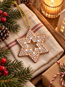 3 món đồ trang trí cây thông Noel hình bánh gừng, bông tuyết, ngôi sao và trái tim treo, phong cách bánh quy dễ thương, trang trí nhà ngày lễ và tiệc Giáng Sinh - Nhiều màu - Xem 6