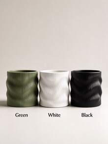 Pot Bunga Artistik Berlipat Melengkung, Eksterior Warna Solid Matte, Pot Tanaman Hias Dalam Ruangan, Dekorasi Lembut untuk Ruangan, Ornamen Tanaman dalam Pot - riak - View 4